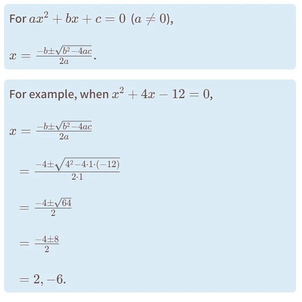 Quadratic Formula