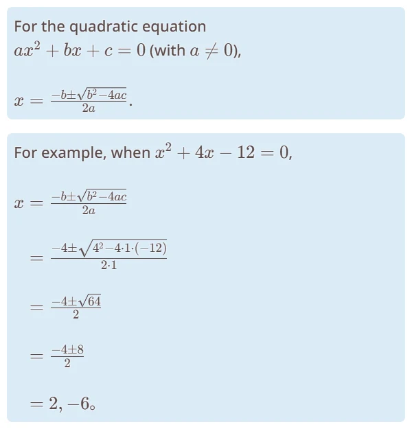 Quadratic Formula